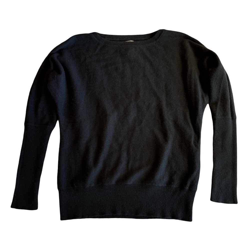 Women's‎ Nicole Miller Cashmere Wide Neck Dolman Batwing Sweater, Black, Size M